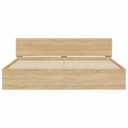 Berkfield Home Durable Bed Frame with LED without Mattress Sonoma Oak 180x200 cm in Brown - Size: Super King - thumbnail 7