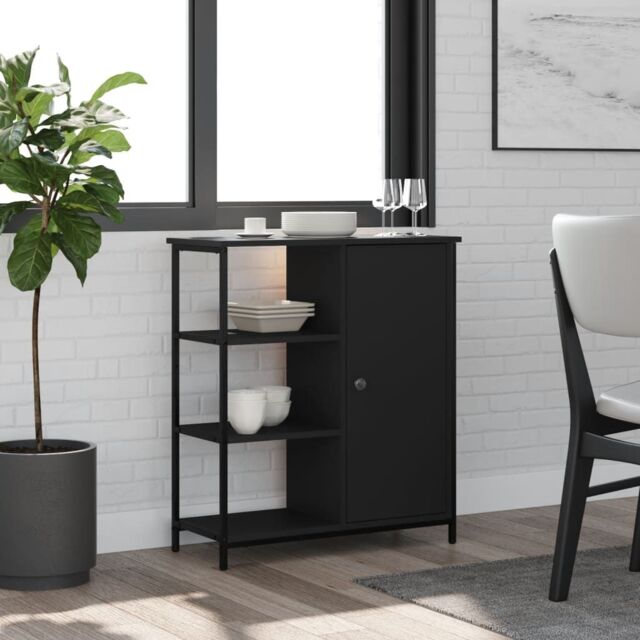 Berkfield Home Sideboard Black 70x30x80 cm Engineered Wood - Size: 70 x 30 x 80 cm - image 1
