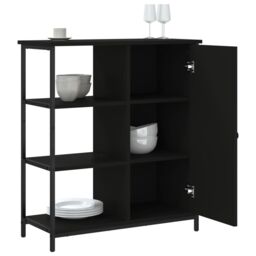 Berkfield Home Sideboard Black 70x30x80 cm Engineered Wood - Size: 70 x 30 x 80 cm - thumbnail 4
