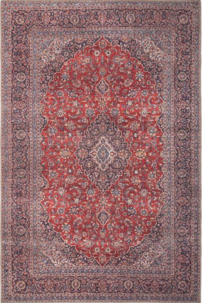 Kukoon Red Navy Blue Persian Style Non Slip Washable Low Pile Rug - Size: 160 cm x 230 cm - image 1