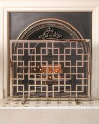 Dibor Traditional Silver Kensington Nickel Fireplace Guard Fireside Fire Screen H62cm x W84cm