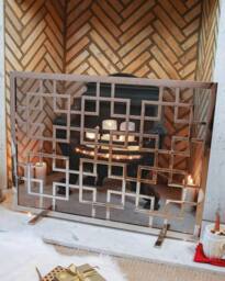 Dibor Traditional Silver Kensington Nickel Fireplace Guard Fireside Fire Screen H62cm x W84cm - thumbnail 2