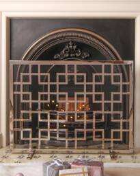 Dibor Traditional Silver Kensington Nickel Fireplace Guard Fireside Fire Screen H62cm x W84cm - thumbnail 3