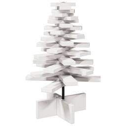 Berkfield Home Wooden Christmas Tree for Decoration White 60 cm Solid Wood Pine - thumbnail 5
