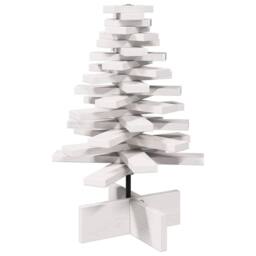 Berkfield Home Wooden Christmas Tree for Decoration White 60 cm Solid Wood Pine - thumbnail 1