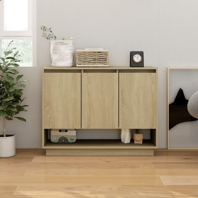Berkfield Home Sideboard Sonoma Oak 97x31x75 cm Engineered Wood in Beige - Size: 97 x 31 x 75 cm - image 1