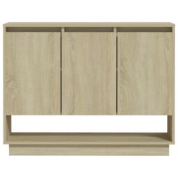 Berkfield Home Sideboard Sonoma Oak 97x31x75 cm Engineered Wood in Beige - Size: 97 x 31 x 75 cm - thumbnail 5
