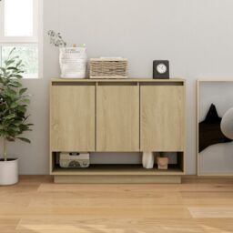 Berkfield Home Sideboard Sonoma Oak 97x31x75 cm Engineered Wood in Beige - Size: 97 x 31 x 75 cm