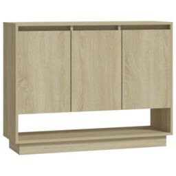 Berkfield Home Sideboard Sonoma Oak 97x31x75 cm Engineered Wood in Beige - Size: 97 x 31 x 75 cm - thumbnail 2
