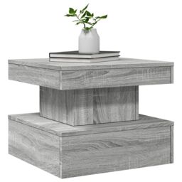 Berkfield Home Coffee Table with LED Lights Grey Sonoma 50x50x40 cm - Size: 50 x 50 x 40 cm - thumbnail 6