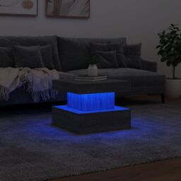 Berkfield Home Coffee Table with LED Lights Grey Sonoma 50x50x40 cm - Size: 50 x 50 x 40 cm - thumbnail 5