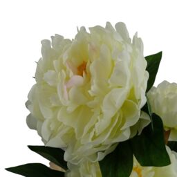Leaf 55cm Artificial White Peony Plant - thumbnail 4