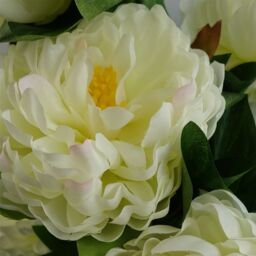 Leaf 55cm Artificial White Peony Plant - thumbnail 2