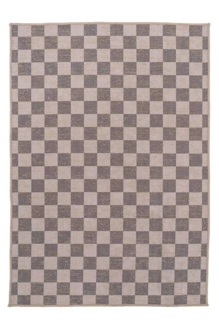 Kukoon Machine Washable Natural Jute Blend Checkerboard Brown Area Rug - Size: 80 cm x 150 cm - image 1