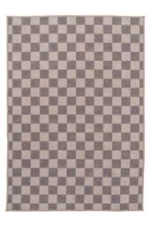 Kukoon Machine Washable Natural Jute Blend Checkerboard Brown Area Rug - Size: 80 cm x 150 cm - thumbnail 1