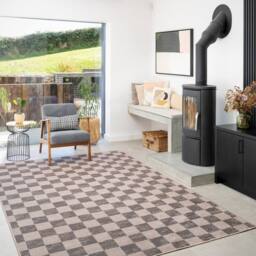 Kukoon Machine Washable Natural Jute Blend Checkerboard Brown Area Rug - Size: 80 cm x 150 cm - thumbnail 2