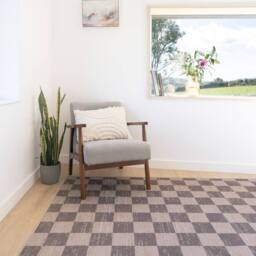 Kukoon Machine Washable Natural Jute Blend Checkerboard Brown Area Rug - Size: 80 cm x 150 cm - thumbnail 3
