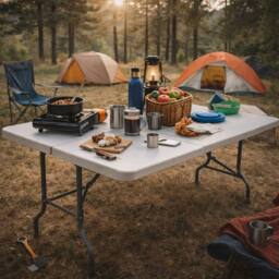 Dragodirect 6ft Folding Table Heavy Duty Trestle Camping Table & Outdoor in White - thumbnail 2