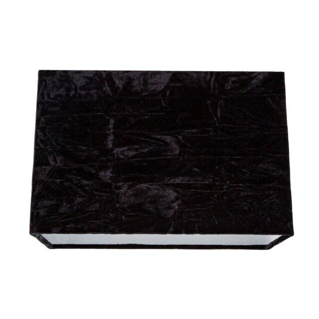 Happy Homewares Contemporary Designer Crushed Velvet Fabric Rectangular Lamp Shade in Black - Size: 12 inches - image 1