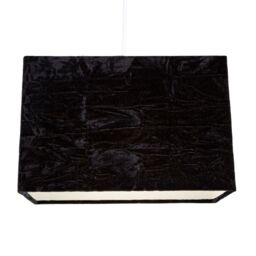 Happy Homewares Contemporary Designer Crushed Velvet Fabric Rectangular Lamp Shade in Black - Size: 12 inches - thumbnail 2