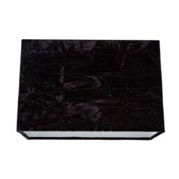 Happy Homewares Contemporary Designer Crushed Velvet Fabric Rectangular Lamp Shade in Black - Size: 12 inches - thumbnail 1