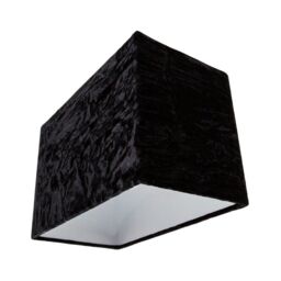 Happy Homewares Contemporary Designer Crushed Velvet Fabric Rectangular Lamp Shade in Black - Size: 12 inches - thumbnail 4