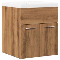 Berkfield Home 2 Piece Bathroom Furniture Set Artisan Oak Engineered Wood in Brown - thumbnail 2