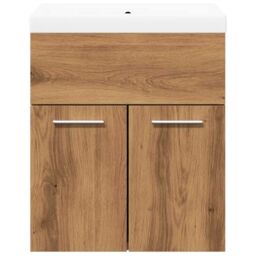 Berkfield Home 2 Piece Bathroom Furniture Set Artisan Oak Engineered Wood in Brown - thumbnail 4