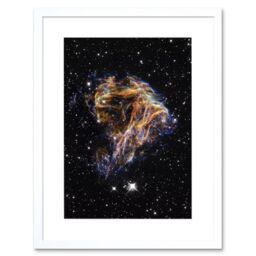 Artery8 Wall Art Print Hubble Space Astronomy Colourful Sheets Of Debris From The Stellar Explosion Of N 49 DEM L 190 Supernova Remnant Artwork - thumbnail 1