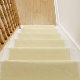 runrug Cream Plain Stair Carpet Runner - Size: 70 cm x 510 cm - thumbnail 6