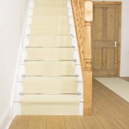 runrug Cream Plain Stair Carpet Runner - Size: 70 cm x 510 cm - thumbnail 5