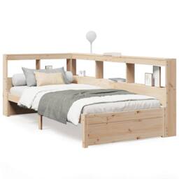 Berkfield Home Decorative Bookcase Bed without Mattress 75x190 cm Solid Wood Pine in Natural - thumbnail 3