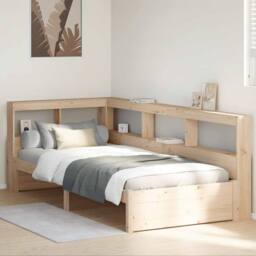 Berkfield Home Decorative Bookcase Bed without Mattress 75x190 cm Solid Wood Pine in Natural - thumbnail 2
