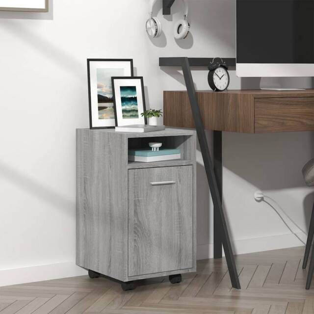 Berkfield Home Side Cabinet with Wheels Grey Sonoma 33x38x60 cm Engineered Wood - Size: 33 x 38 x 60 cm - image 1