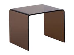 Vente-unique Bedside Table - Curved Toughened Glass - Brown - SUZANA in Clear - thumbnail 4