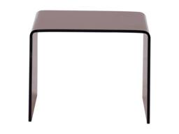 Vente-unique Bedside Table - Curved Toughened Glass - Brown - SUZANA in Clear - thumbnail 5