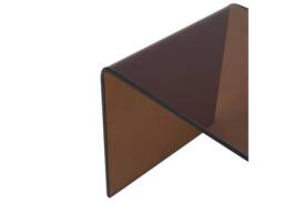 Vente-unique Bedside Table - Curved Toughened Glass - Brown - SUZANA in Clear - thumbnail 7