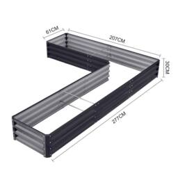 Nordara Black Outdoor Metal Raised Garden Bed Planter Box - thumbnail 2