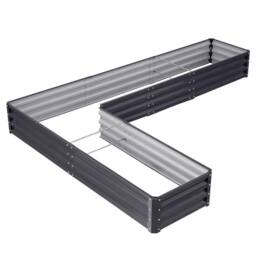 Nordara Black Outdoor Metal Raised Garden Bed Planter Box - thumbnail 4