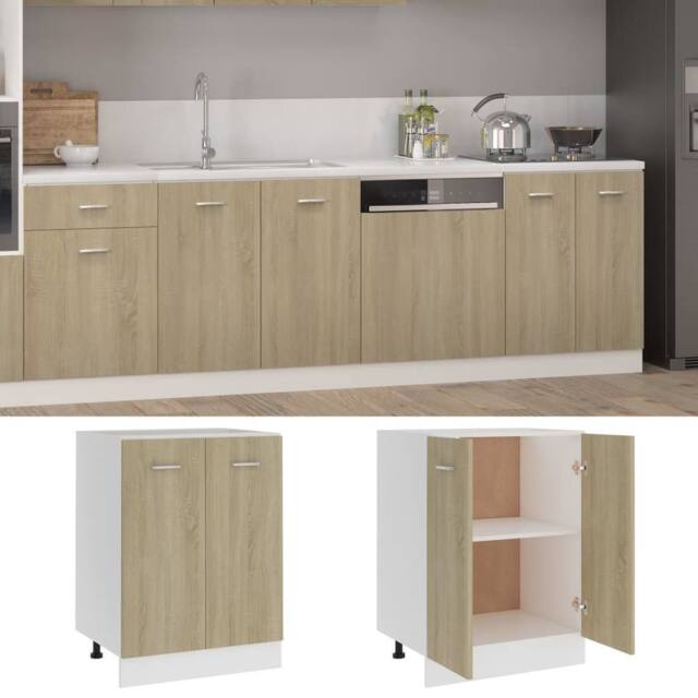 Berkfield Home Bottom Cabinet Sonoma Oak 60x46x81.5 cm Engineered Wood in Brown - image 1