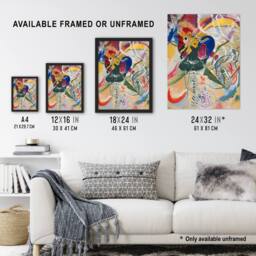 "Artery8 Improvisation 35 Colourful Abstract Kandinsky Framed Wall Art Print - Size: W12"" x H16""" - thumbnail 3
