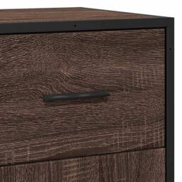 Berkfield Home Sideboard Brown Oak 35.5x35x76 cm Engineered Wood & Metal - thumbnail 9