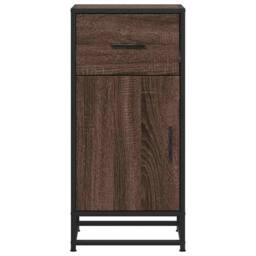 Berkfield Home Sideboard Brown Oak 35.5x35x76 cm Engineered Wood & Metal - thumbnail 4