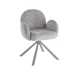 HOME LUXE INTERIOR Gstaad Grey Swivel Dining Chairs Set of 2 Fabric Spider Leg Armchair - thumbnail 2