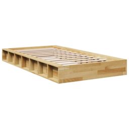 Berkfield Home Bed Frame without Mattress 100x200 cm Solid Wood Oak in Brown - thumbnail 3