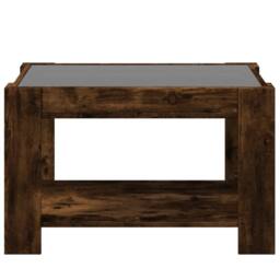 Berkfield Home Coffee Table with LED Smoked Oak 73x53x45 cm Engineered Wood in Brown - Size: 73 x 53 x 45 cm - thumbnail 6