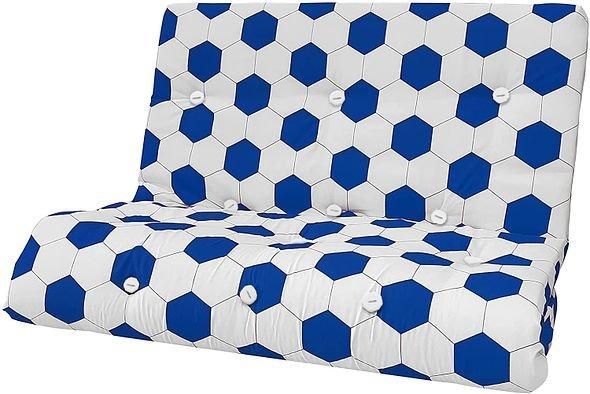Rest Relax Fibre Foam Filled, Futon Replacement Mattress, Football Blue - Size: Double - image 1