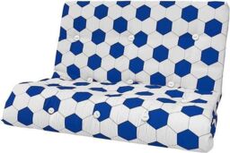 Rest Relax Fibre Foam Filled, Futon Replacement Mattress, Football Blue - Size: Double - thumbnail 1