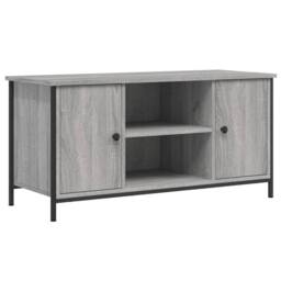Berkfield Home TV Cabinet Grey Sonoma 100x40x50 cm Engineered Wood - Size: 100 x 40 x 50 cm - thumbnail 3