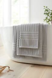 Bianca 'Hotel' Cotton Hand Towel in Silver - thumbnail 3